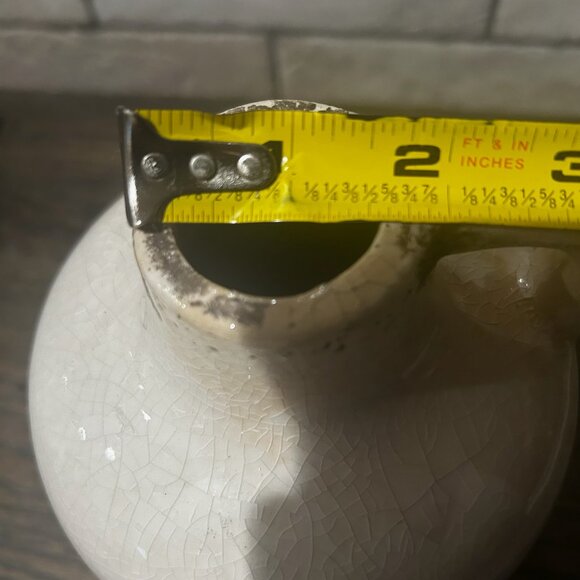 NWT Vintage Farmhouse Style Crackled Rustic Milk Jug Vase - Picture 9 of 10